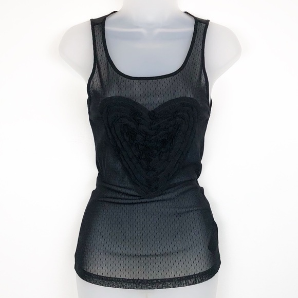 bebe mesh dot tank top sz XS - Picture 3 of 8